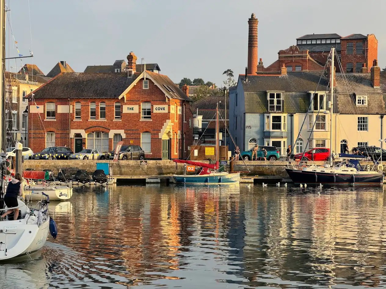 Evening light over delta pontoon