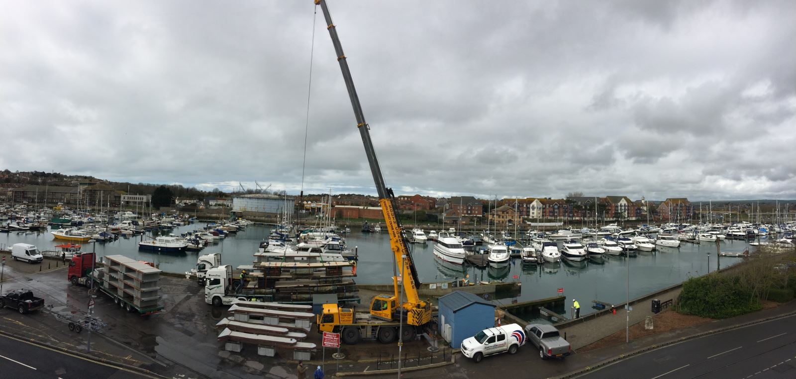 Replacing pontoons near Weymouth Harbour slipway