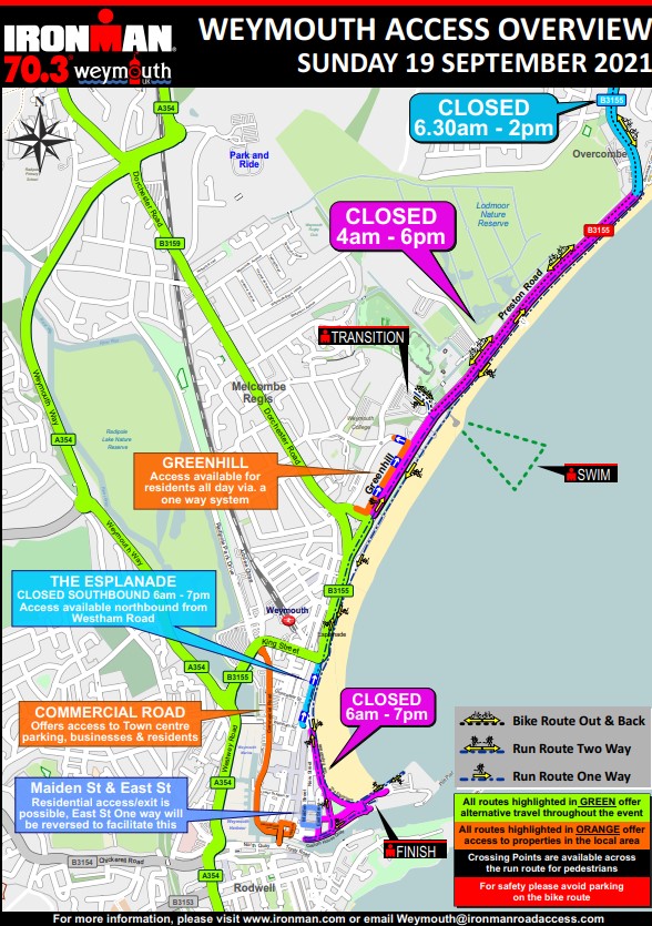 Ironman Weymouth Road Closures
