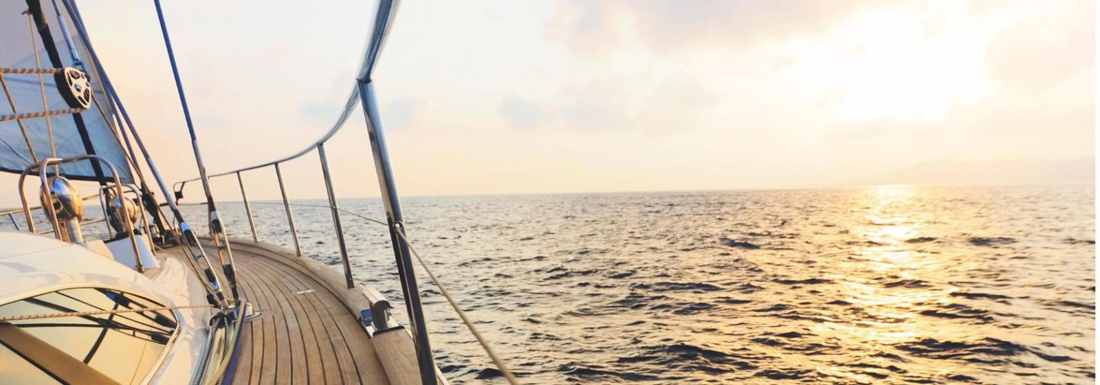 Front of sailing vessel on water