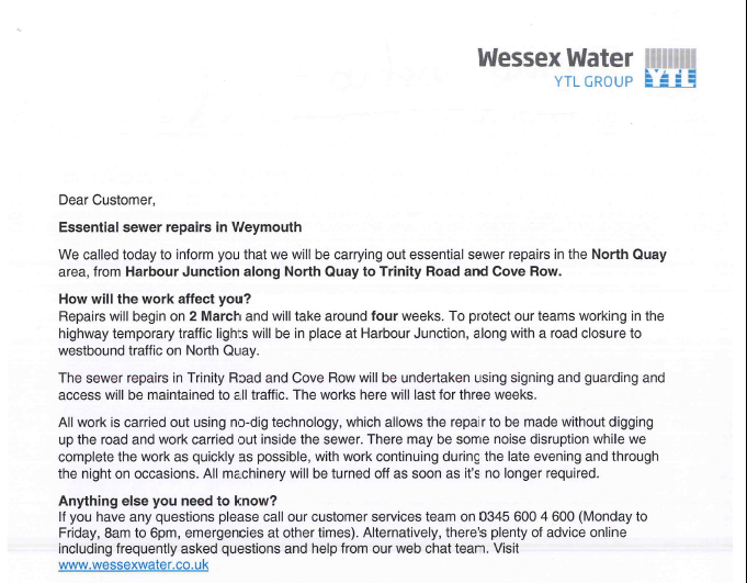 Wessex Water Sewer Repairs