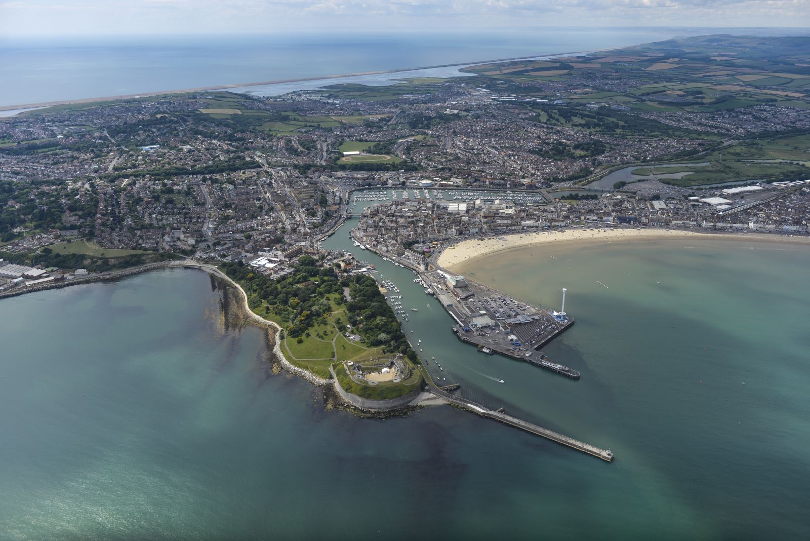 Aerial view of Weymouth Harbour