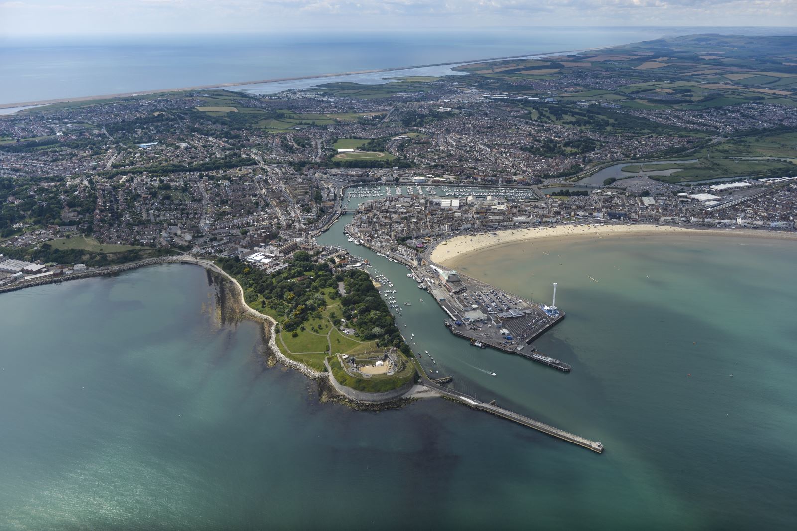 Aerial view Weymouth harbour